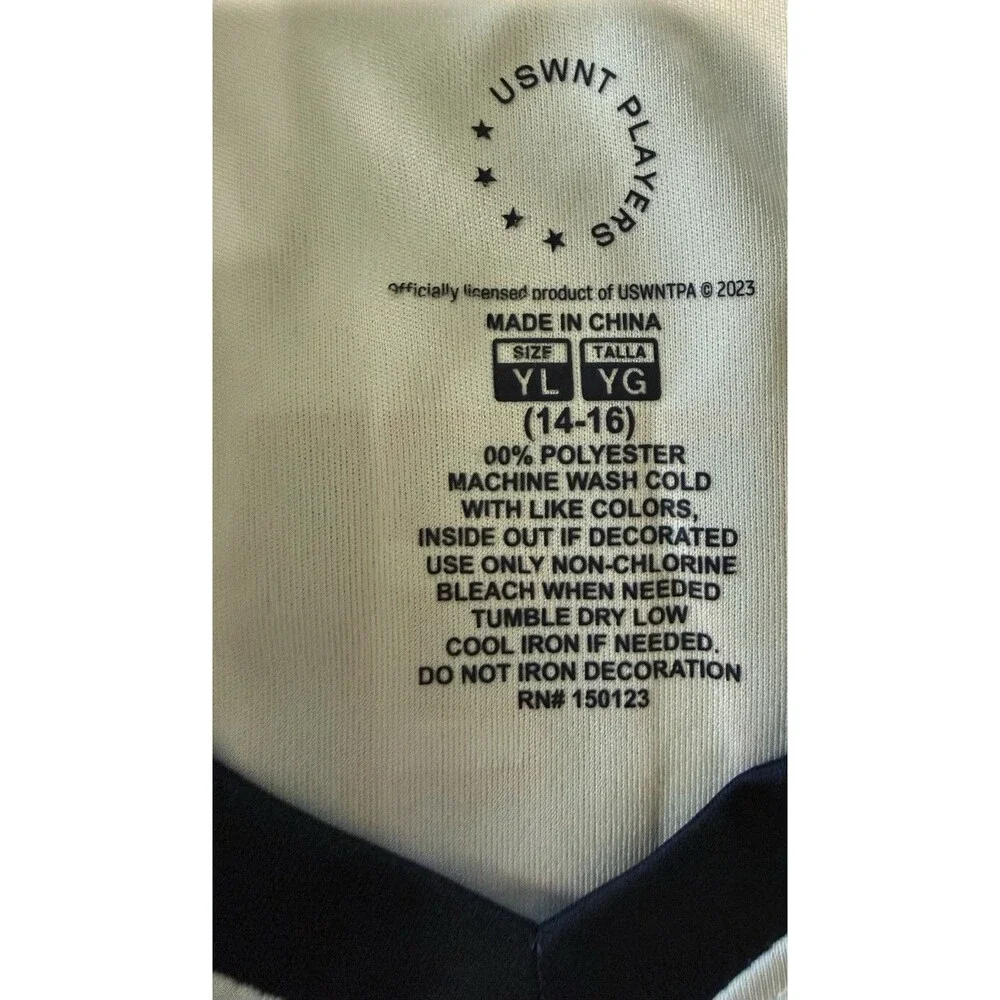 USWNT Players Jersey T-Shirt Lavelle #16 Youth Large (14-16) Soccer White